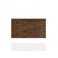 Manhattan Comfort 221BMC9 Liberty Mid-Century Modern 62.99 TV Panel with Overhead Decor Shelf in Rustic Brown